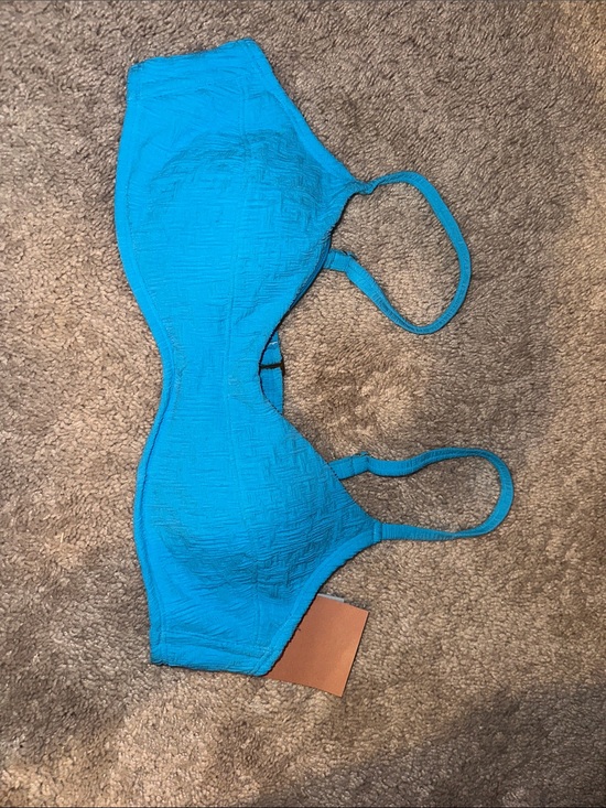Shade & Shore Other - Shade & Shore Teal Blue Textured Bikini Top
